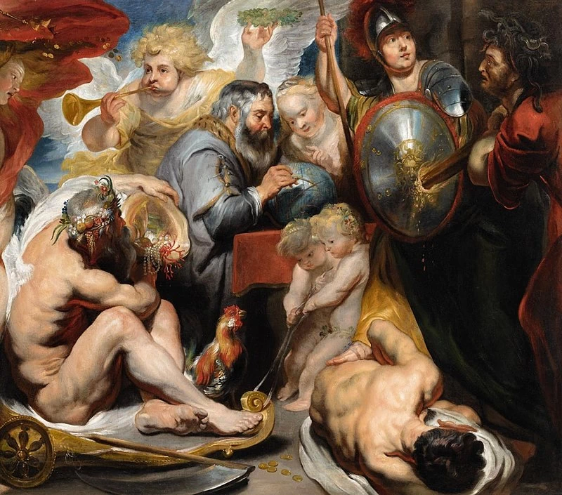 Allegoria delle scienze, Minerva e Chronos proteggono le scienze dall'invidia e dall'ignoranza
